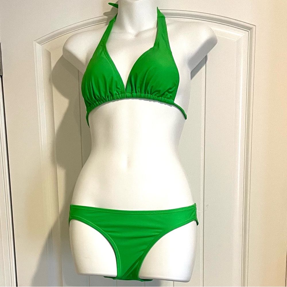 Green Halter Bikini Set